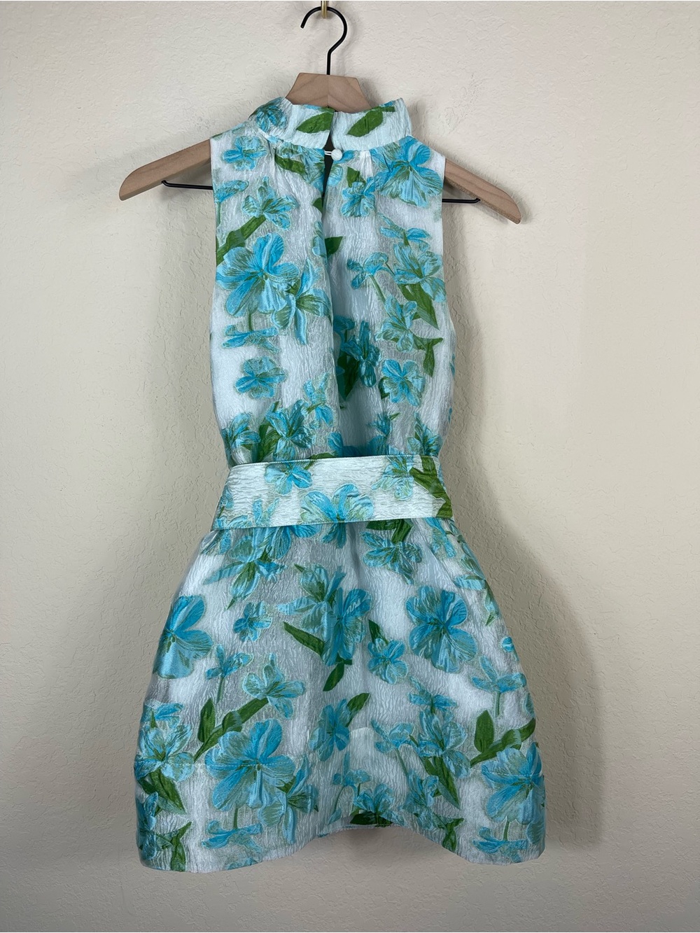 Abbey Glass Betty Jacquard Tropical Organza Mini Ruffle Dress Size XS NWT - Picture 9 of 13